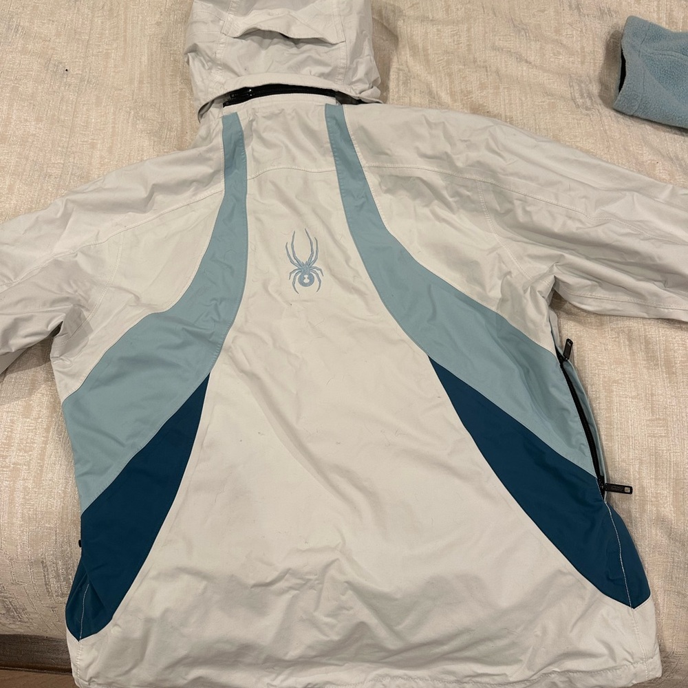 Spyder White and Blue Ski Jacket